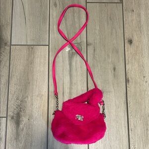 Fuchsia Faux Fur Crossbody Bag
